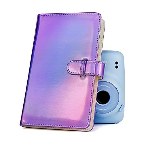  CAIUL Compatible 96 Pockets Mini Wallet Photo Album with PU Leather Cover for Fujifilm Instax Mini 11 9 8 8+ 70 7s 90 25 26 Films (Dazzling)