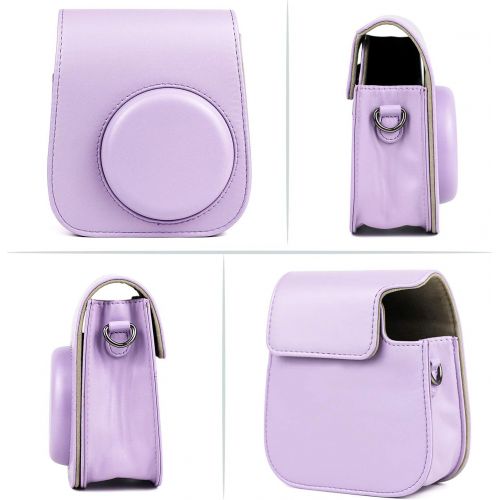  CAIUL Compatible Mini 11 Groovy Camera Case Bag for Fujifilm Instax Mini 11 8 8+ 9 Camera - Purple