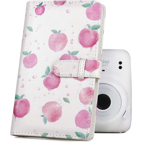  CAIUL Compatible 96 Pockets Mini Wallet Photo Album with PU Leather Cover for Fujifilm Instax Mini 11 9 8 8+ 70 7s 90 25 26 50s Films (Peach)