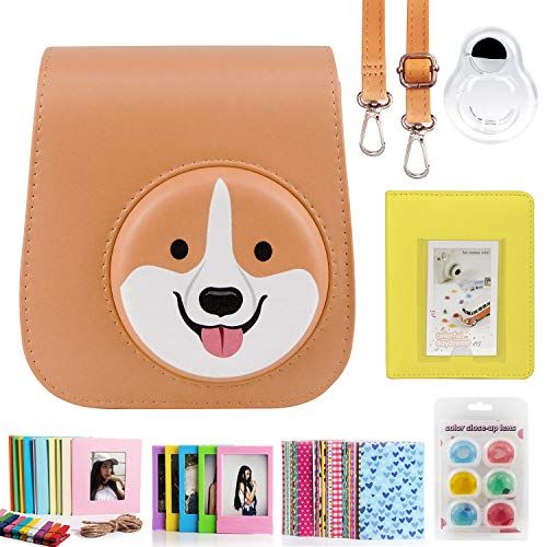  CAIUL Compatible Mini 11 Camera Case Bundle with Album, Filters and Other Accessories for Fujifilm Instax Mini 11 (Yellow Corgi, 7 Items)