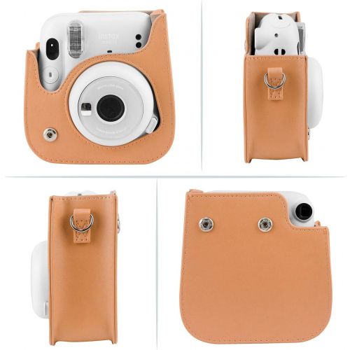  CAIUL Compatible Mini 11 Camera Case Bundle with Album, Filters and Other Accessories for Fujifilm Instax Mini 11 (Yellow Corgi, 7 Items)