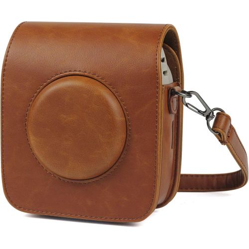  CAIUL Compatible Square SQ20 Case Bag for Fujifilm Instax Square SQ20 SQ10 Instant Film Camera with PU Leather (Brown)