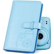 CAIUL Compatible 96 Pockets Mini Wallet Photo Album with PU Leather Cover for Fujifilm Instax Mini 11 9 8 8+ 70 7s 90 25 26 Films (Light Blue)