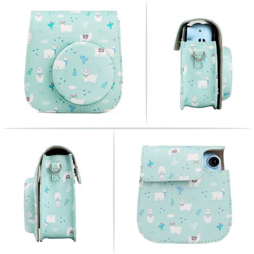  CAIUL Compatible Mini 11 Camera Case Bundle with Album, Filters and Other Accessories for Fujifilm Instax Mini 11 (Blue Alpaca, 7 Items)