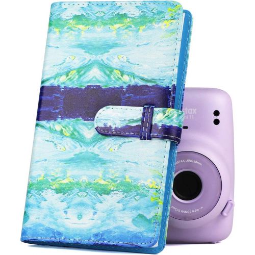  CAIUL Compatible 96 Pockets Mini Wallet Photo Album with PU Leather Cover for Fujifilm Instax Mini 11 9 8 8+ 70 7s 90 25 26 50s Films (Sky Colorful)