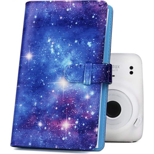  CAIUL Compatible 96 Pockets Mini Wallet Photo Album with PU Leather Cover for Fujifilm Instax Mini 11 9 8 8+ 70 7s 90 25 26 50s Films (Shining Starry)