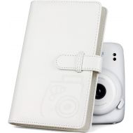 CAIUL Compatible 96 Pockets Mini Wallet Photo Album with PU Leather Cover for Fujifilm Instax Mini 11 9 8 8+ 70 7s 90 25 26 Films (White)
