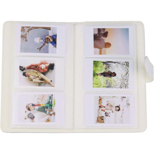  CAIUL Compatible 96 Pockets Mini Wallet Photo Album with PU Leather Cover for Fujifilm Instax Mini 11 9 8 8+ 70 7s 90 25 26 Films (White)