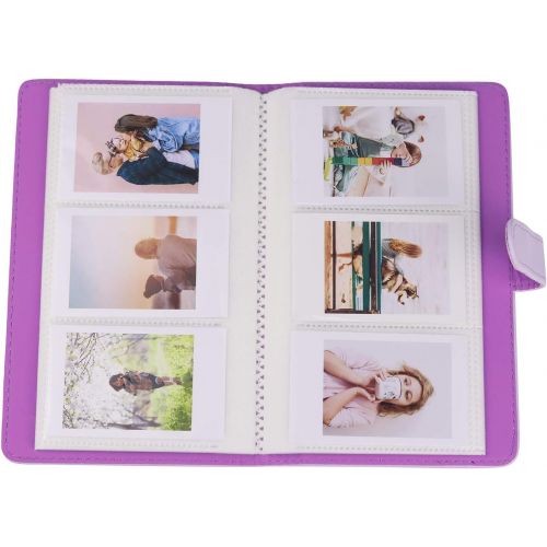  CAIUL Compatible 96 Pockets Mini Wallet Photo Album with PU Leather Cover for Fujifilm Instax Mini 11 9 8 8+ 70 7s 90 25 26 Films (Light Purple)
