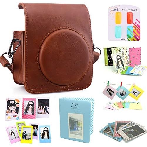  CAIUL Compatible Mini 70 Camera Case Bundle with Album, Filters & Other Accessories for Fujifilm Instax Mini 70 (Brown, 8 Items)