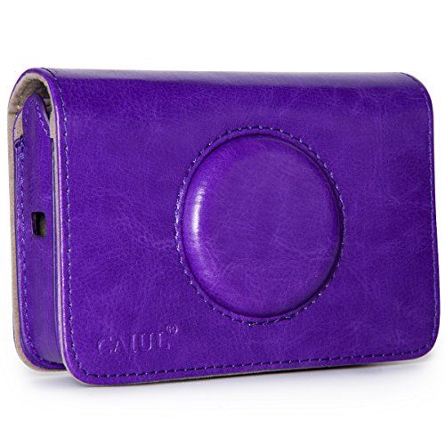  CAIUL Compatible Vintage PU Leather Case Bag for Polaroid Snap Touch Instant Print Digital Camera (Purple)