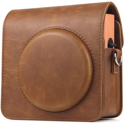  CAIUL Compatible Vintage PU Leather Square Case Bag for Fujifilm Instax Square SQ1 Instant Film Camera (Brown)