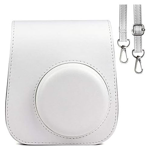  CAIUL Compatible Mini 11 Groovy Camera Case Bag for Fujifilm Instax Mini 11 8 8+ 9 Camera - White