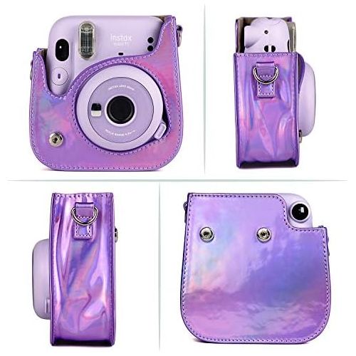  CAIUL Compatible Mini 11 Groovy Camera Case Bag for Fujifilm Instax Mini 11 8 8+ 9 Camera - Symphony Purple