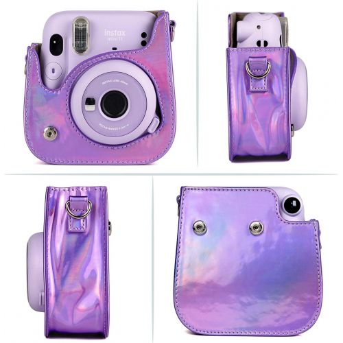  CAIUL Compatible Mini 11 Groovy Camera Case Bag for Fujifilm Instax Mini 11 8 8+ 9 Camera - Symphony Purple