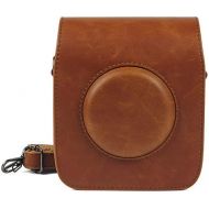 CAIUL Compatible Square SQ20 Case Bag for Fujifilm Instax Square SQ20 SQ10 Instant Film Camera with PU Leather (Brown)