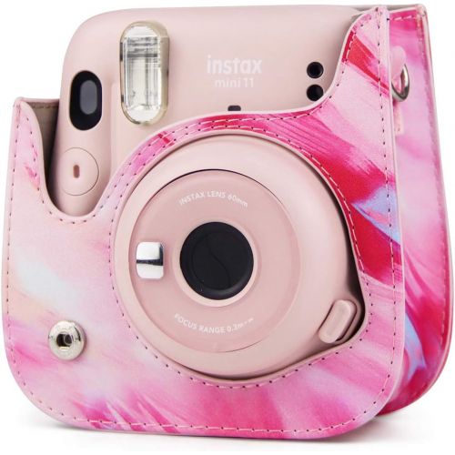  CAIUL Compatible Mini 11 Groovy Camera Case Bag for Fujifilm Instax Mini 11 8 8+ 9 Camera - Colorful Pattern
