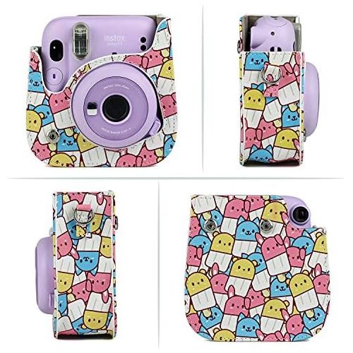  CAIUL Compatible Mini 11 Groovy Camera Case Bag for Fujifilm Instax Mini 11 8 8+ 9 Camera - Animal Cream