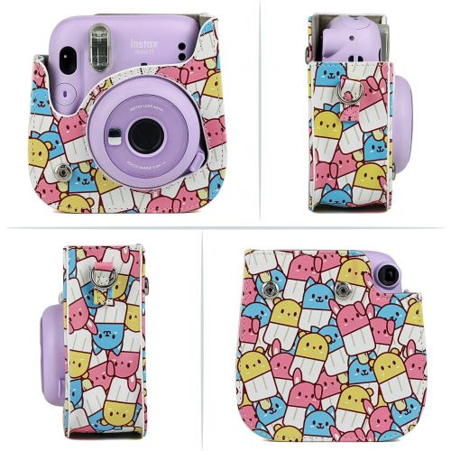  CAIUL Compatible Mini 11 Groovy Camera Case Bag for Fujifilm Instax Mini 11 8 8+ 9 Camera - Animal Cream