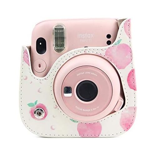  CAIUL Compatible Mini 11 Groovy Camera Case Bag for Fujifilm Instax Mini 11 8 8+ 9 Camera - Peach