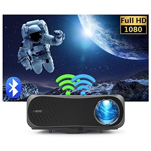  EUG HD 4600 Lumen LCD Video Projector HDMI 1080P Support Max 200 Multimedia Home Theater Projector Built-in Speaker for Gaming Outside Movies LED TV Proyector Compatible with DVD Lapto