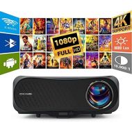 WIKISH Projector Native 1080p,5G WiFi Bluetooth Projector 5500 Lumen 200” Display for Outdoor Movie DVD Player 4K TV Laptop PS4,HDMI USB Projector Support Wireless Airplay Zoom 4D Keyston