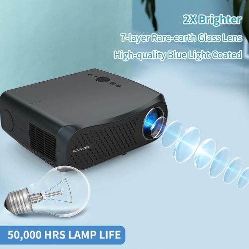  WIKISH Projector Native 1080p,5G WiFi Bluetooth Projector 5500 Lumen 200” Display for Outdoor Movie DVD Player 4K TV Laptop PS4,HDMI USB Projector Support Wireless Airplay Zoom 4D Keyston