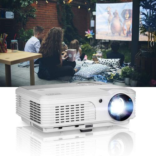  CAIWEI Full HD Projector, 5500 Lumen LED 1080P Projector for Family Outdoor Movie Wall Video, Digital Gaming Cinema Projector Smartphone Android PC Compatible, Electronic 25% Zoom, 200 Sc