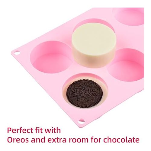  Silicone Cookie Molds Round Cylinder Chocolate Cover Mold (3, Multi)