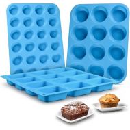 CAKETIME Silicone Muffin Pan - Cupcake Pan, Mini Loaf Pan Silicone Baking Molds Food Grade BPA Free 3-Pack