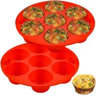 CAKETIME Silicone Air Fryer Muffin Pans 7 Cavities Silicone Baking Molds 2-Pack