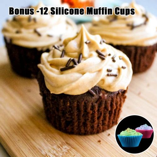  [아마존베스트]CAKETIME Silicone Muffin Pan Cupcake Set - Mini 24 Cups and Regular 12 Cups Muffin Tin, Nonstick BPA Free Food Grade Silicone Molds with 12 Silicone Baking Cups