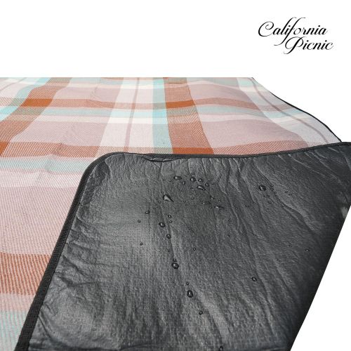  CALIFORNIA PICNIC Extra Large Picnic Blanket | Oversized Beach Blanket Sand Proof | Outdoor Accessory for Handy Waterproof Stadium Mat | Water-Resistant Layer Outdoor Picnics | Great for Camping on