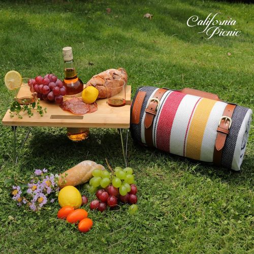  CALIFORNIA PICNIC Picnic Blanket Waterproof Extra Large | Beach Blanket Sand Proof Oversized Waterproof | Great Festival Blanket and Picnic Mat | Water Resistant Heavy Duty Wet Lawn Blanket Backing