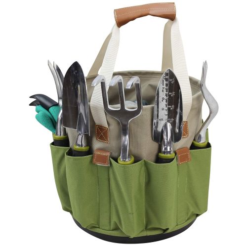  CALIFORNIA PICNIC Garden Tools Set | Gardening Gifts | Gardening Tools Set | 9 Piece Garden Tool Set | Digging Claw Gardening Gloves Succulent Tool Set | Planting Tools | Gardening Supplies Basket |