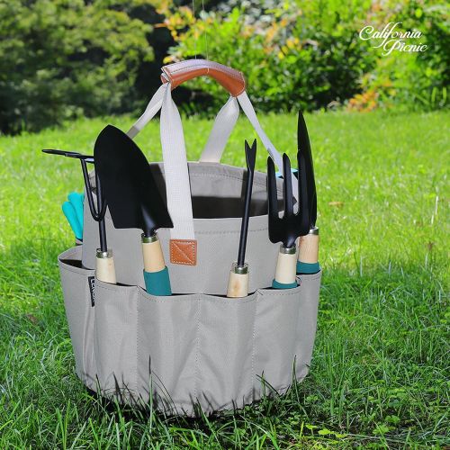  CALIFORNIA PICNIC Garden Tools Set | Gardening Gifts | Gardening Tools Set | 9 Piece Garden Tool Set | Digging Claw Gardening Gloves Succulent Tool Set | Planting Tools | Gardening Supplies Basket |