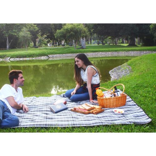  CALIFORNIA PICNIC Extra Large Picnic Blanket | Oversized Beach Blanket Sand Proof | Outdoor Accessory for Handy Waterproof Stadium Mat | Water-Resistant Layer Outdoor Picnics | Great for Camping on