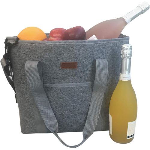  CALIFORNIA PICNIC Large Cooler Bag Insulated Cooler Tote Bag Carrier 25 Can Capacity Cooler Bags Insulated for Travel with Zipper Insulated Tote Bags Insulated Grocery Bag Thermal Beach Market Tote