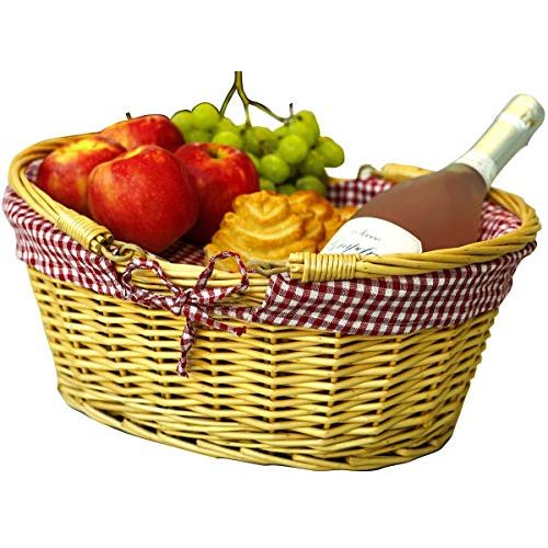  CALIFORNIA PICNIC Wicker Picnic Baskets | Little Red Riding Hood Basket for Kids | Hand Woven Wicker Great for Easter Basket | Storage of Plastic Easter Eggs Candy Gift Wedding Baskets