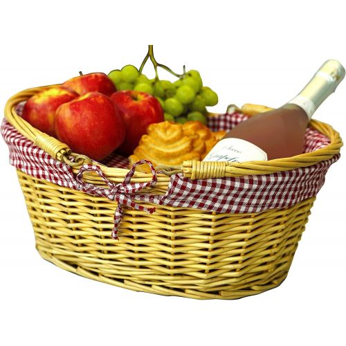  CALIFORNIA PICNIC Wicker Picnic Baskets | Little Red Riding Hood Basket for Kids | Hand Woven Wicker Great for Easter Basket | Storage of Plastic Easter Eggs Candy Gift Wedding Baskets