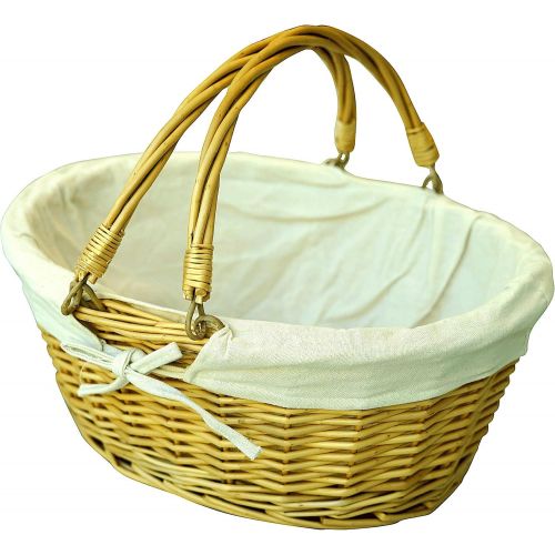  CALIFORNIA PICNIC Wicker Picnic Baskets | Little Red Riding Hood Basket for Kids | Hand Woven Wicker Great for Easter Basket | Storage of Plastic Easter Eggs Candy Gift Wedding Baskets