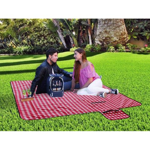  CALIFORNIA PICNIC Large Picnic Blanket | Oversized Beach Blanket Sand Proof | Outdoor Accessory for Handy Waterproof Stadium Mat | Water-Resistant Layer Outdoor Picnics | Great for Camping on Grass