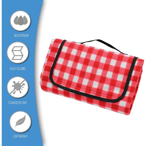  CALIFORNIA PICNIC Large Picnic Blanket | Oversized Beach Blanket Sand Proof | Outdoor Accessory for Handy Waterproof Stadium Mat | Water-Resistant Layer Outdoor Picnics | Great for Camping on Grass