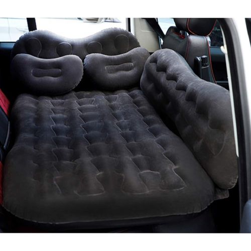  CALOER Thickened Inflatable Car Air Mattress with Pocket,Headboard,Pillows and Air Pump (Portable)-Camping Inflation Bed Travel Air Bed Car Back Seat-Blow Up Air Mattress - Car Bed