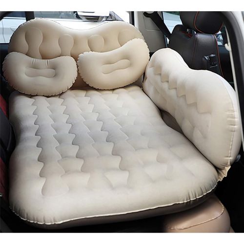  CALOER Thickened Inflatable Car Air Mattress with Pocket,Headboard,Pillows and Air Pump (Portable)-Camping Inflation Bed Travel Air Bed Car Back Seat-Blow Up Air Mattress - Car Bed