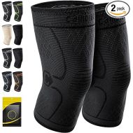 CAMBIVO Knee Brace Support(2 Pack), Knee Compression Sleeve for Running, Hiking, Basketball, Arthritis, ACL, Meniscus Tear, Knee Pain Relief and Injury Recovery (Upgrade-Black,XXX-Large)