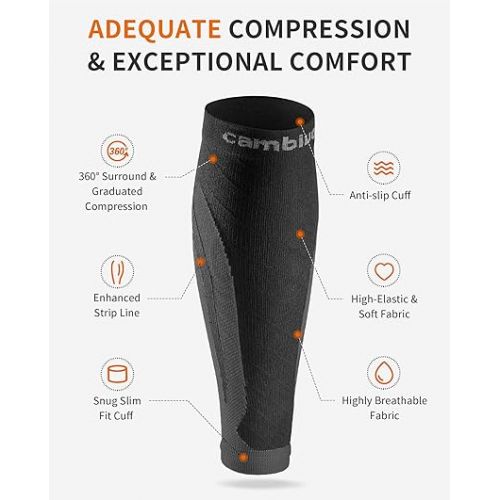  CAMBIVO 3 Pairs Calf Compression Sleeve for Women Men, Leg Support for Shin Splints