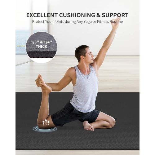  [아마존베스트]CAMBIVO Large Yoga Mat (6 x 4 x 6mm), Extra Wide TPE Mat for Men and Women, Exercise Fitness Mat for Home Gym, Yoga, Pilates, Workout