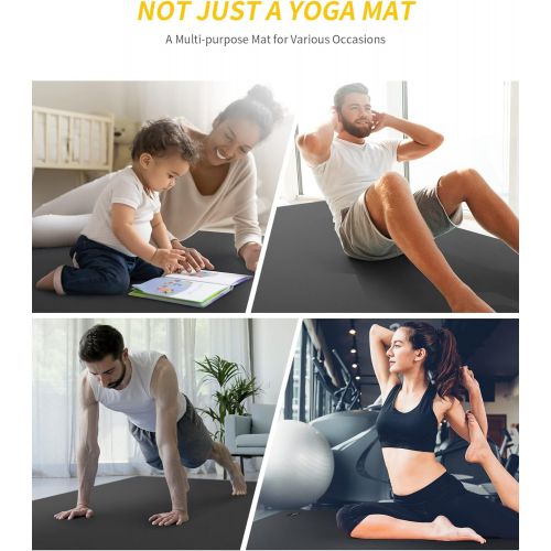  CAMBIVO Large Yoga Mat, Wide Exercise Mat 6x 4x 8 mm (72x 48) Extra Thick Non Slip Workout Mat for Pilates Stretching Home Workout Gym, Use Without Shoes