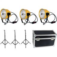 CAME-TV 2000W/220V Yellow Head Continuous Video Studio Photo Light (3-Pack)